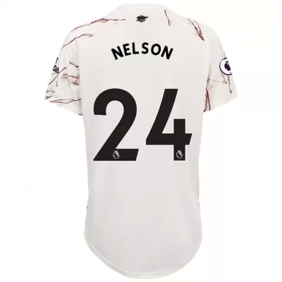 Naisten Jalkapallo Reiss Nelson #24 Vieraspaita Valkoinen Pelipaita 2020/21 Lyhythihainen Paita