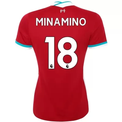 Naisten Jalkapallo Takumi Minamino #18 Kotipaita Punainen Pelipaita 2020/21 Lyhythihainen Paita
