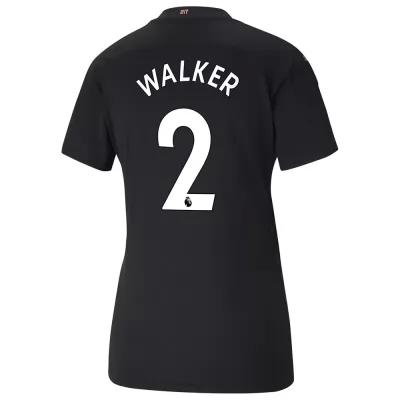 Naisten Jalkapallo Kyle Walker #2 Vieraspaita Musta Pelipaita 2020/21 Lyhythihainen Paita