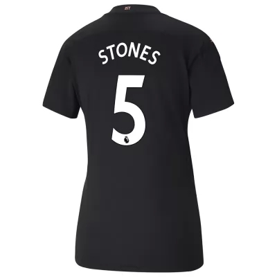 Naisten Jalkapallo John Stones #5 Vieraspaita Musta Pelipaita 2020/21 Lyhythihainen Paita