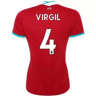 Naisten Jalkapallo Virgil Van Dijk #4 Kotipaita Punainen Pelipaita 2020/21 Lyhythihainen Paita