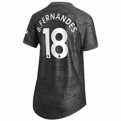 Naisten Jalkapallo Bruno Fernandes #18 Vieraspaita Musta Pelipaita 2020/21 Lyhythihainen Paita
